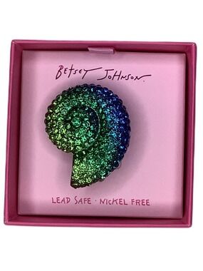 Betsey Johnson Mermaid Jewels Conch Shell Stretch Ring New